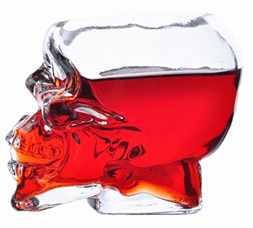 EASYTAR Hochwertig Kristalle 3D Schädel Piratinnen Shot Glas Drinks Cocktail Bier Tassen, Set of 4 - 