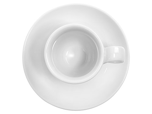 Sänger Espressotassen 'Milano' 6er Set aus Porzellan | Füllmenge 75 ml | 6 Tassen und 6 passende Untertassen | Wohltuender Genuss aus dickwandigen Geschirr - 