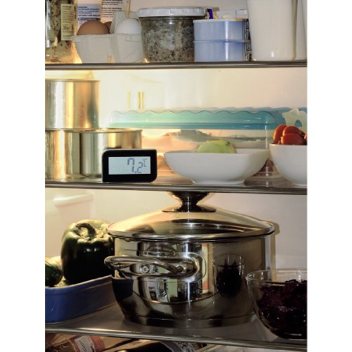 Xavax Digitales Kühlschrankthermometer (Kombihalterung zum Aufstellen, Hängen oder magnetischen Anhängen im Kühlschrank, Gefrierschrank, Tiefkühltruhe, min. -30 Grad, max. +70 Grad, Gefrierschrankthermometer) schwarz - 3