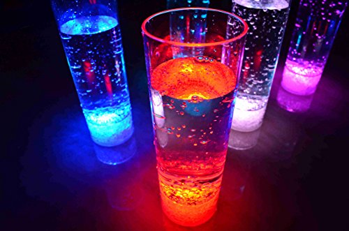 LED beleuchtetes Longdrinkglas Longdrinkgläser LED Trinkglas Partyglas Hochzeit Silvesterparty LED Glas400 ml / Marke PRECORN - 