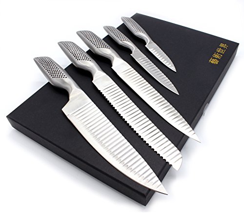 1aTTack.de Messer Messerset 5-teilig mit Spezialklingen Hygienisch und Scharf Edelstahl - 