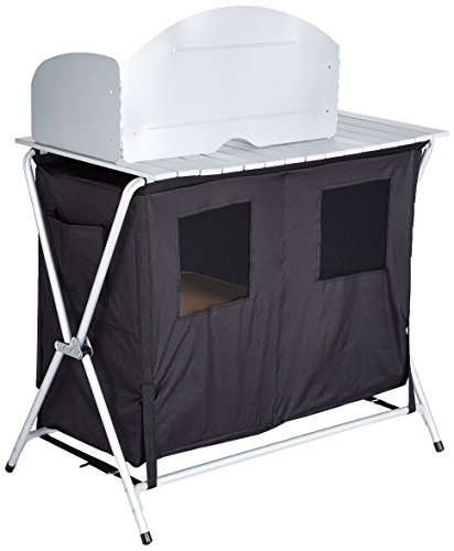 10T Flapbox Kitchen - Camping-Küche 3 Fächer Alu-Arbeitsfläche + Windschutz 50x86x110cm -